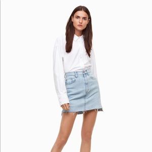 Aritzia Tanit High Low Denim Skirt